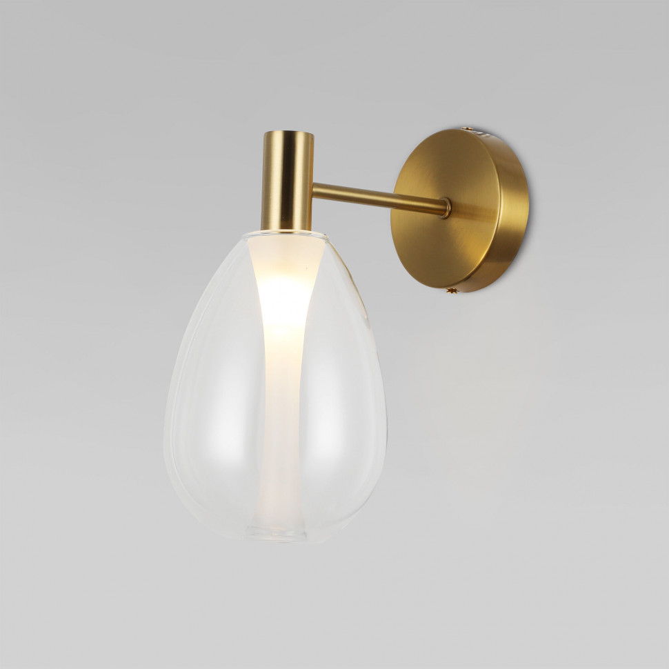 Настенный светильник со стеклянным плафоном 60175/1 латунь фото 1 — Multielectrika