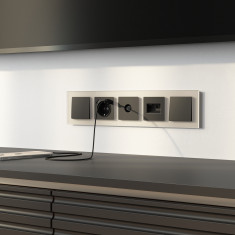 Рамка из стекла на 5 постов Senso шампань soft-touch W0053111 &mdash; Multielectrika