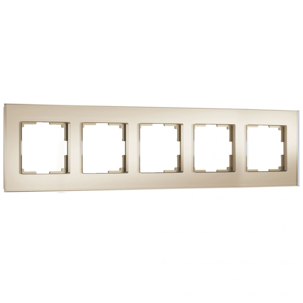 Рамка из стекла на 5 постов Senso шампань soft-touch W0053111 фото 1 &mdash; Multielectrika