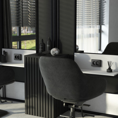 Рамка из поликарбоната для двойной розетки Hammer черный W0082408 &mdash; Multielectrika