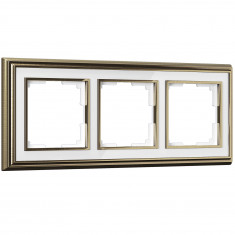 Рамка на 3 поста (бронза/белый) WL17-Frame-03 &mdash; Multielectrika