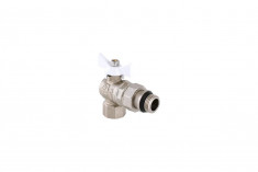 Шаровый кран VALTEC BASE угловой с полусгоном, 1/2 внутренняя-наружная, с дополнительным уплотнением, белая рукоятка VT.228.NRW.04 &mdash; Multielectrika