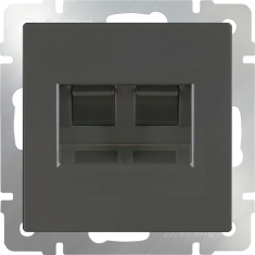 Розетка телефонная RJ-11 и Еthernet RJ-45 (серо-коричневый) WL07-RJ11+RJ45 &mdash; Multielectrika