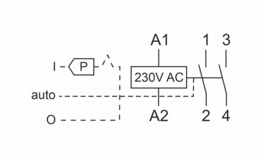 Контактор модульный с ручным управлением(Ампер-25 / Волт-230 АС / Контакт-2NO) ST25-20-M — Multielectrika