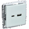 Розетка USB A+C 18Вт IEK Brite РЮ11-1-БрЖ жемчуг