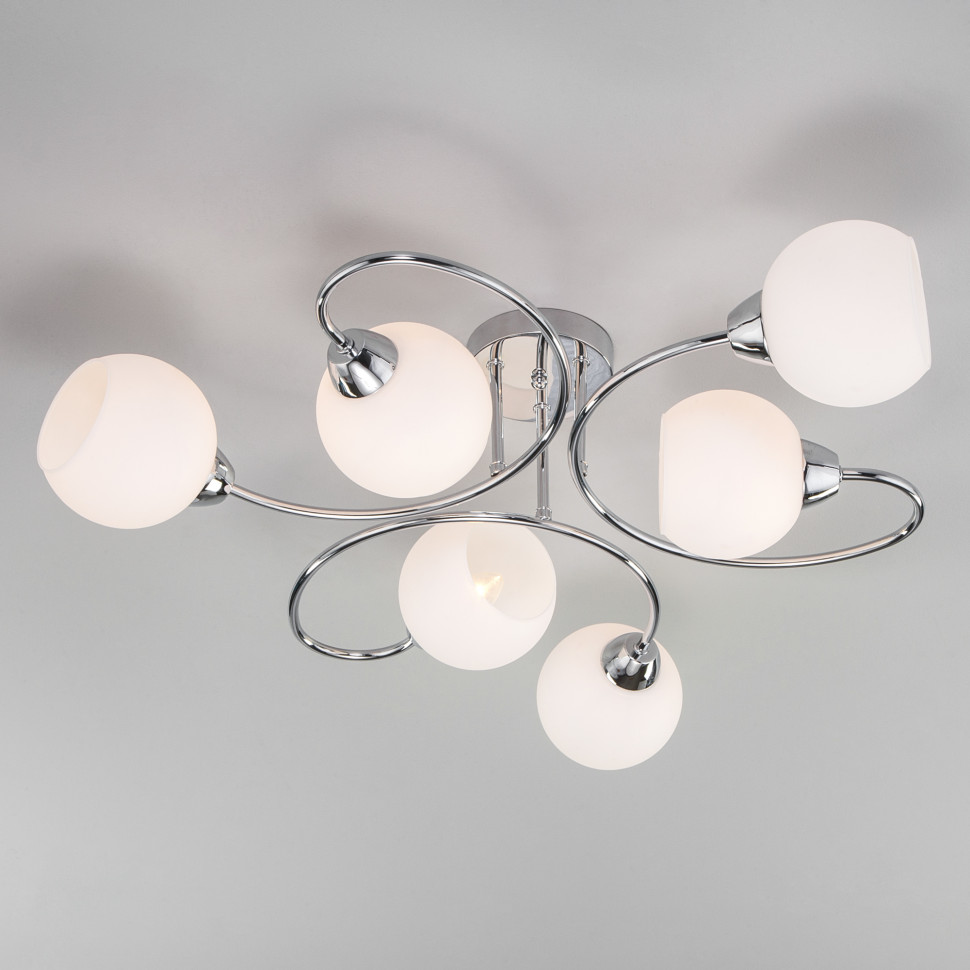 Потолочная люстра со стеклянными плафонами 30136/6 хром фото 1 — Multielectrika