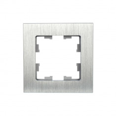 Рамка на 1 пост IEK Brite РУ-1-1-БрА металл алюминий &mdash; Multielectrika