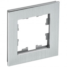 Рамка на 1 пост IEK Brite РУ-1-1-БрА металл алюминий &mdash; Multielectrika