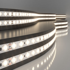 Светодиодная лента 24 В 9,6 Вт/м 120 Led/м 2835 IP20, теплый белый 3300K, 5 м Лента светодиодная 24V 9,6W 120Led 2835 IP20 теплый белый, 5м &mdash; Multielectrika