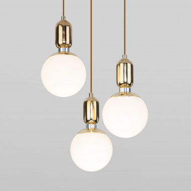 Подвесной светильник со стеклянными плафонами 50151/3 золото — Multielectrika