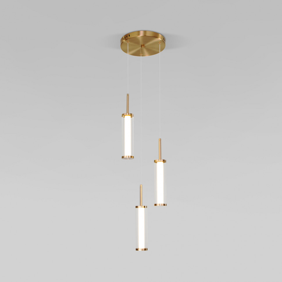 Подвесной светодиодный светильник 50386/3 LED латунь фото 1 &mdash; Multielectrika