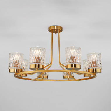 Потолочная люстра со стеклянными плафонами 60127/8 латунь — Multielectrika