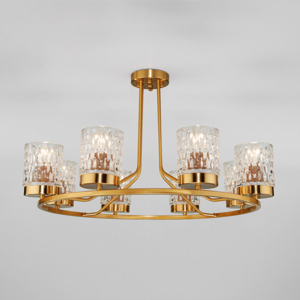 Потолочная люстра со стеклянными плафонами 60127/8 латунь фото 1 — Multielectrika