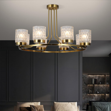Потолочная люстра со стеклянными плафонами 60127/8 латунь — Multielectrika