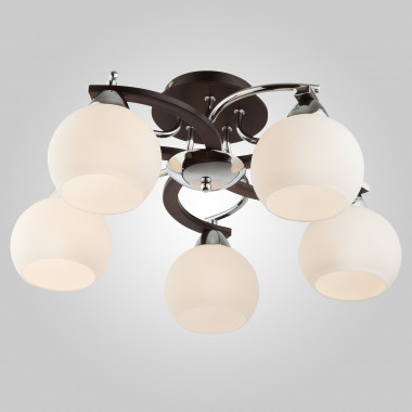 Потолочная люстра с белыми плафонами 9654/5 хром/черный — Multielectrika
