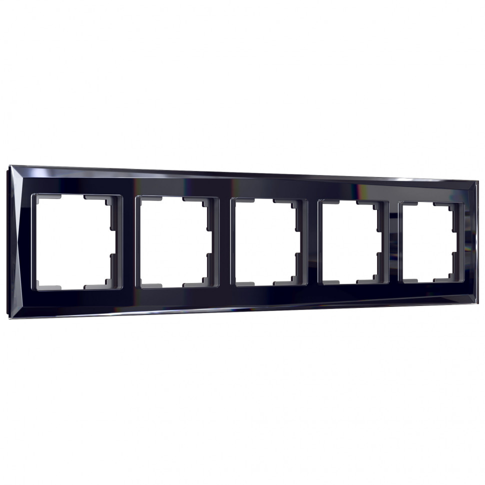 Рамка из стекла на 5 постов Diamant черный W0051208 фото 1 &mdash; Multielectrika