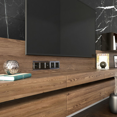 Рамка из стекла на 5 постов Diamant черный W0051208 &mdash; Multielectrika