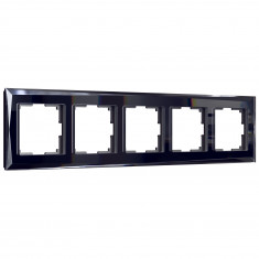 Рамка из стекла на 5 постов Diamant черный W0051208 &mdash; Multielectrika