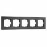 Рамка из стекла на 5 постов Senso черный soft-touch W0053108