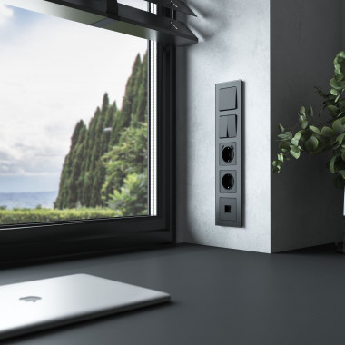 Рамка из стекла на 5 постов Senso черный soft-touch W0053108 &mdash; Multielectrika