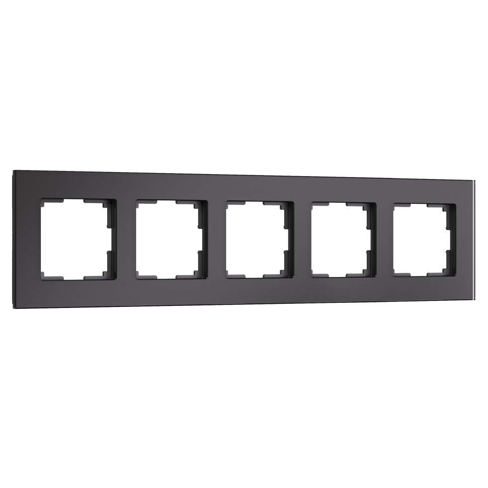 Рамка из стекла на 5 постов Senso черный soft-touch W0053108 фото 1 &mdash; Multielectrika