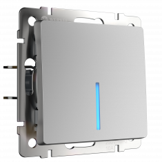 W1110106/ Выключатель одноклавишный с подсветкой (серебряный) W1110106 &mdash; Multielectrika