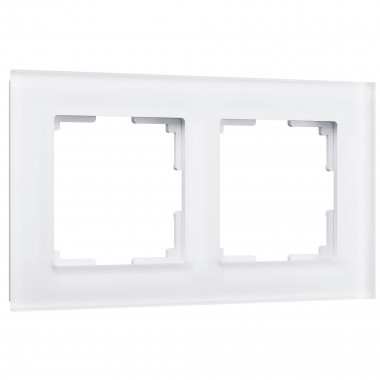 Рамка из стекла на 2 поста Favorit белый матовый W0021105 — Multielectrika