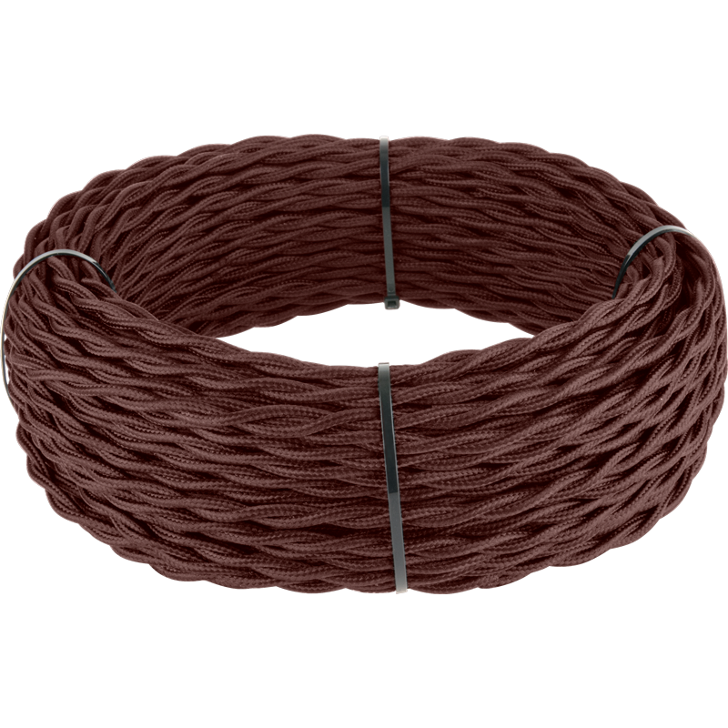 Ретро кабель витой 3х2,5 (итальянский орех) 50 м под заказ Ретро кабель витой  3х2,5  (итальянский орех) фото 1 — Multielectrika