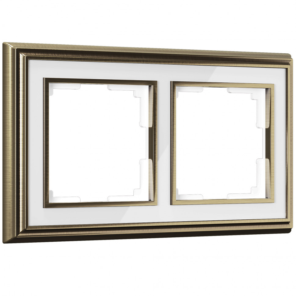 Рамка на 2 поста (бронза/белый) WL17-Frame-02 фото 1 — Multielectrika
