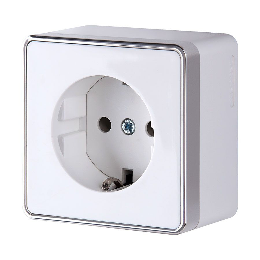 Розетка с заземлением и шторками Gallant (белая) W5071101 фото 1 — Multielectrika