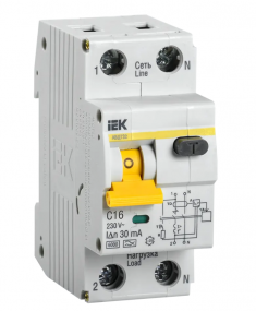 Дифференциальный автомат АВДТ 32 C16 30мА тип А IEK MAD22-5-016-C-30 &mdash; Multielectrika