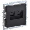 Розетка двойная RJ11+RJ45 кат.5E IEK Brite РК/Т12-БрЧ черная
