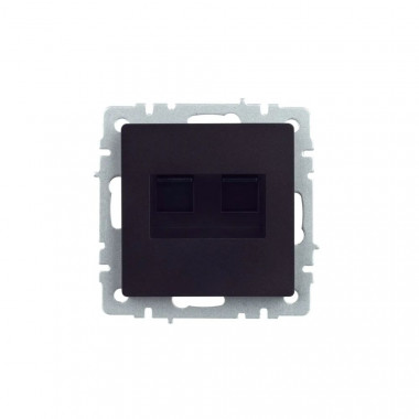 Розетка двойная RJ11+RJ45 кат.5E IEK Brite РК/Т12-БрЧ черная — Multielectrika