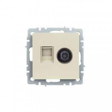 Розетка двойная TV+RJ45 кат.5E IEK Brite РТВ/РК12-БрКр бежевая — Multielectrika