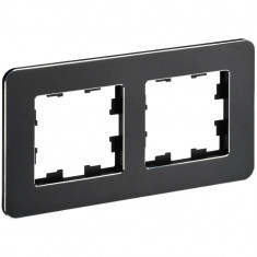 Рамка на 2 поста IEK Brite РУ-2-1-Бр металл черный RE &mdash; Multielectrika