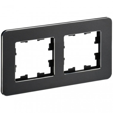 Рамка на 2 поста IEK Brite РУ-2-1-Бр металл черный RE — Multielectrika