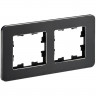 Рамка на 2 поста IEK Brite РУ-2-1-Бр металл черный RE