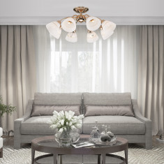 Потолочная люстра с плафонами 30156/8 золото &mdash; Multielectrika