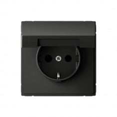Розетка силовая Systeme Electric ArtGallery со шторками и крышкой, 16А, базальт &mdash; Multielectrika
