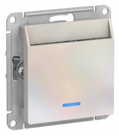 Выключатель для гостиниц Schneider Electric Atlas Design с подсветкой, жемчуг &mdash; Multielectrika