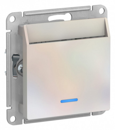 Выключатель для гостиниц Schneider Electric Atlas Design с подсветкой, жемчуг — Multielectrika