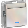 Выключатель для гостиниц Schneider Electric Atlas Design с подсветкой, жемчуг