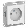 Розетка силовая Schneider Electric Atlas Design со шторками, без заземления, белая
