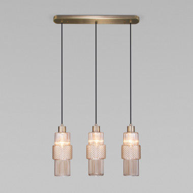 Подвесной светильник со стеклянными плафонами 50209/3 бронза — Multielectrika