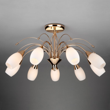 Потолочная люстра со стеклянными плафонами 22080/9 золото — Multielectrika