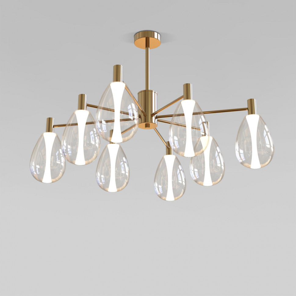 Умный потолочный светильник со стеклянными плафонами 60175/8 латунь Smart фото 1 — Multielectrika