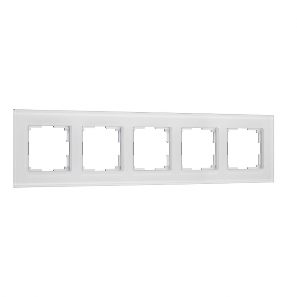 Рамка из стекла на 5 постов Senso белый soft-touch W0053101 фото 1 &mdash; Multielectrika