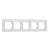 Рамка из стекла на 5 постов Senso белый soft-touch W0053101 фото 1 &mdash; Multielectrika