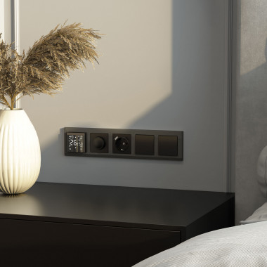 Выключатель одноклавишный проходной черный матовый W1112008 &mdash; Multielectrika