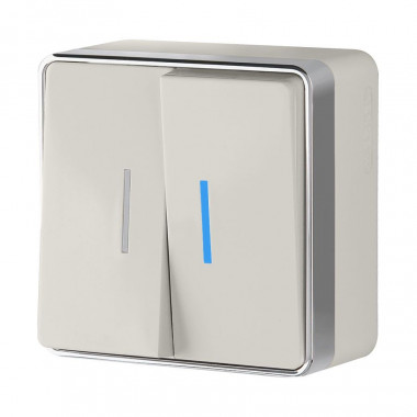 Выключатель двухклавишный с подсветкой Gallant слоновая кость W5020103 — Multielectrika